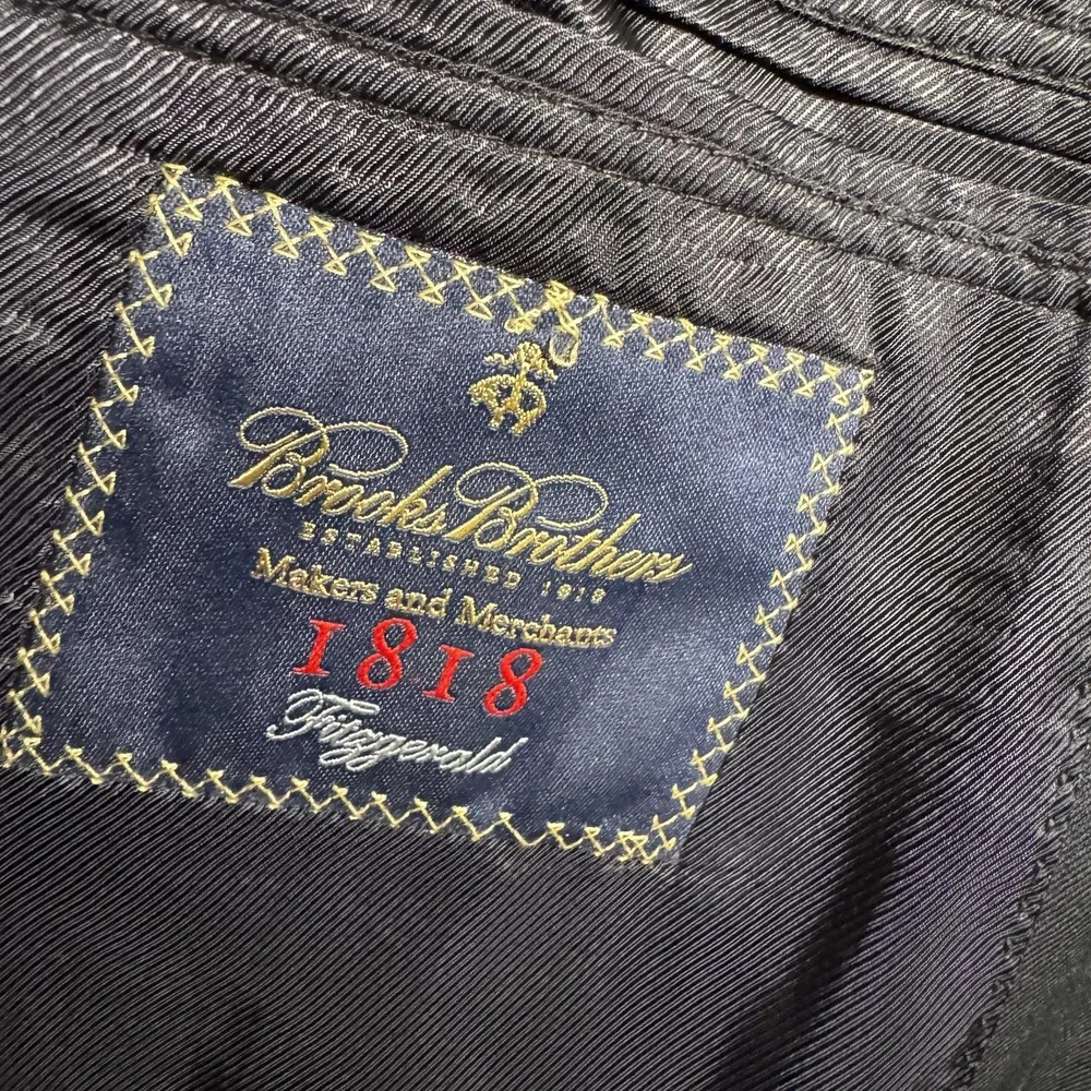 Brooks Brothers 1818 Fitzgerald Blazer Mens 39R Navy Pinstripe‎ Wool Suit Jacket